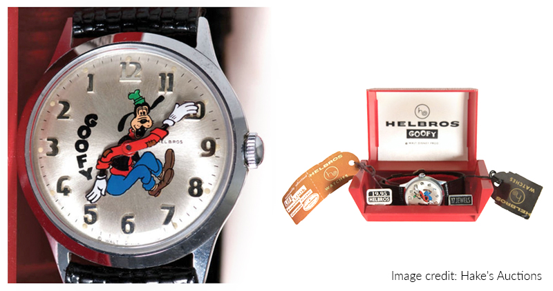 Helbros goofy backwards watch best sale