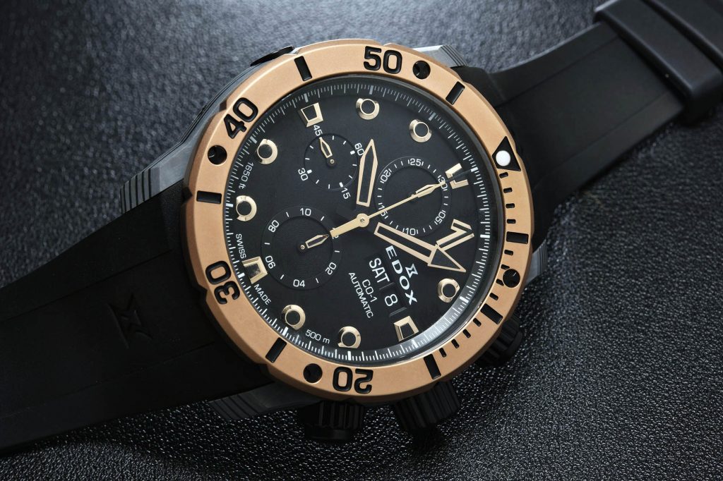 Edox Automatic Chronograph Carbon C-01 - gold