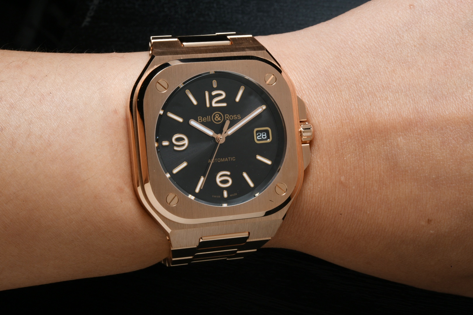 Bell & Ross BR-05 Rose Gold wrist shot