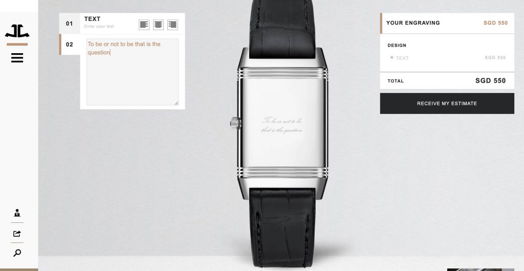 Engraving your Jaeger LeCoultre Reverso via an online tool