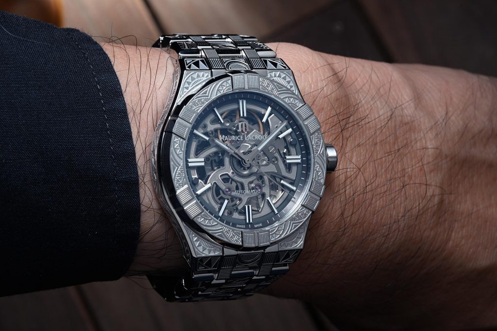 The Maurice Lacroix Aikon Skeleton Urban Tribe on a 16.5cm wrist - Isochrono Original Photography