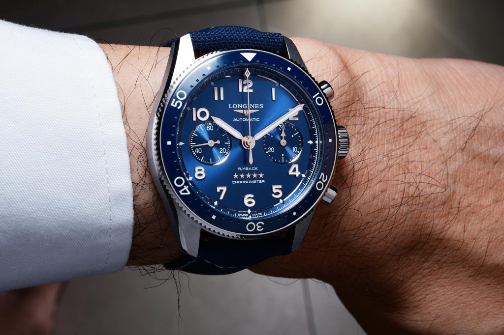 The Longines Spirit Flyback Chronograph on a 16.5cm wrist - Original photography by Isochrono